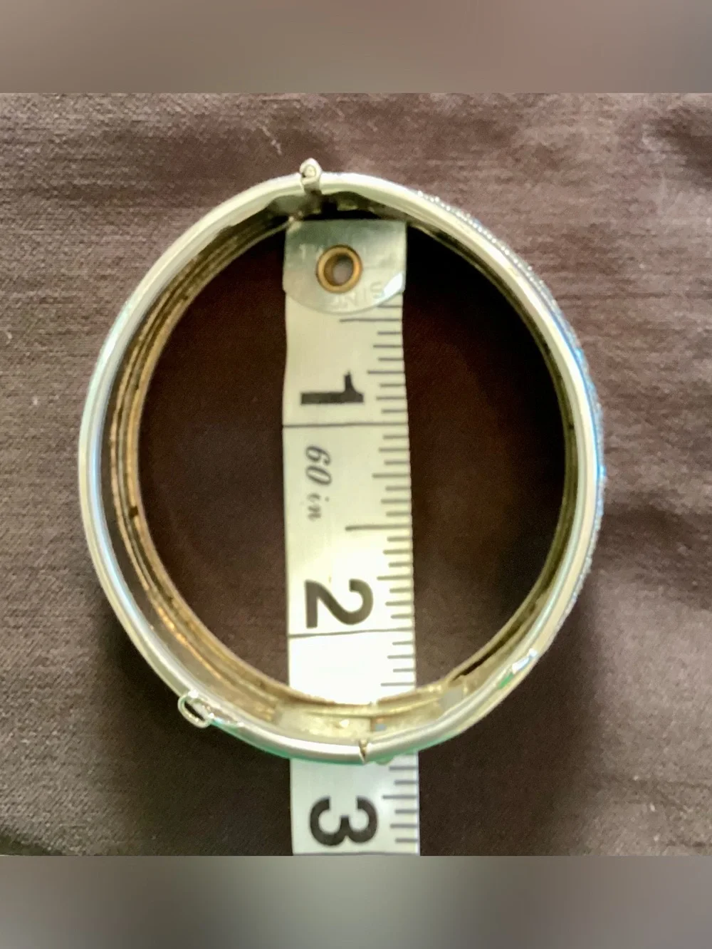 Vintage Victorian Revival Etched Silver Tone Bangle Bracelet